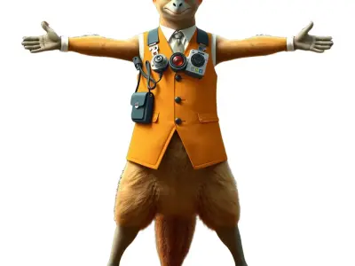 Stylish Orange Animal model pack Low-poly 3D model