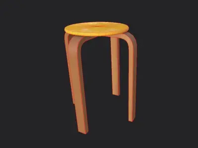 QuadStool 43cm Low-poly 3D model