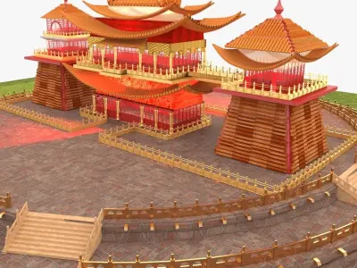 Chinese ancient palace  house 3D model