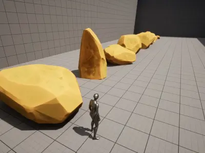 Stylized Big-Size Desert Rocks Set vol 05 Low-poly 3D model