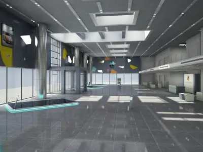 Car Dealership and Furniture 3D model