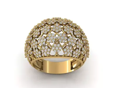 STL 3DM Print Ready Women Diamond Ring Lightweight Printable  3D print model 126