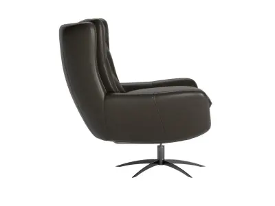 Welsh Tufted Leather Swivel Arm Chair 3D model