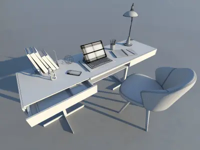 Desk with chair 3D model