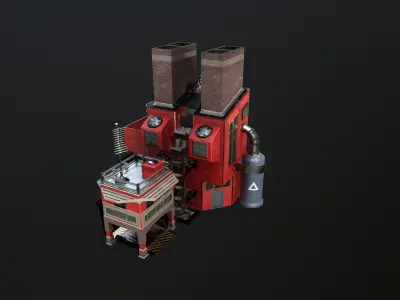 Ore Refinery Low-poly 3D model