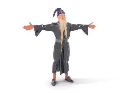 Wizard Character Model Pack with Detailed Textures Low-poly 3D model