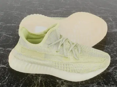 ADIDAS YEEZY BOOST 350 V2 GREEN GLOW 3D SHOES Low-poly 3D model