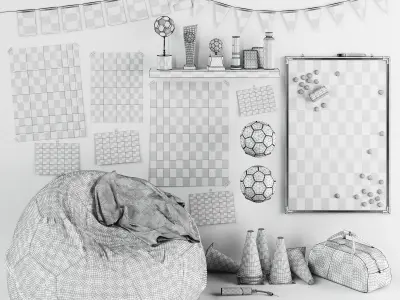 Football Soccer Sport Set 3D model