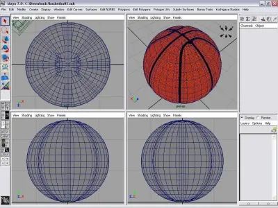 basketball ball Low-poly 3D model