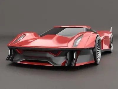 Hyperwinger futuristic supercar concept 3D model