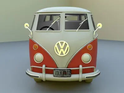 Volkswagen Samba T1 Bus 3D Model Low-poly 3D model