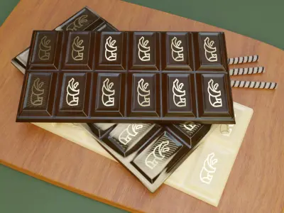 Diverse Custom Chocolate Bars 3D model