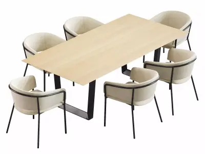 Vilhenna II chair and Bolero table 3D model