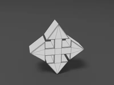 Move cross symbol Low-poly 3D model