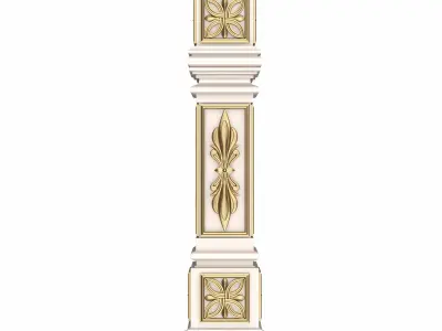 Stair Baluster 04 White Low-poly 3D model