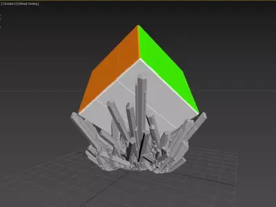 Crystal Rubiks Cube Stand 3D print model