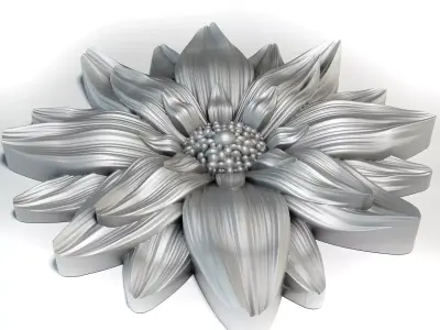 3D stl model of a flower for CNC router  3D print model