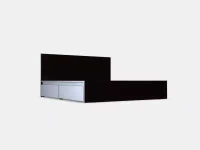 MALM Bed frame high w 4 storage boxes 17 Low-poly 3D model