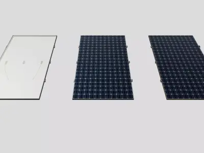 Black Framed Solar Panel 320W 1950x990x35mm 3D model