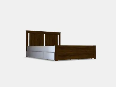 SONGESAND Bed frame with 4 storage boxes 1 Low-poly 3D model