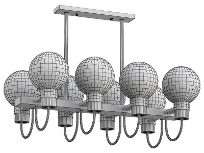mohave-lsp-8397 chandelier with six glass globes hanging from... 3D model