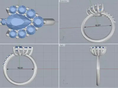ring woman  3D print model 98