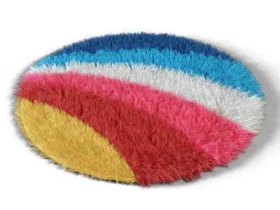 Carpet children lambskin Rainbow 3D model