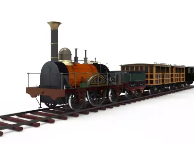 Steam train 1858 3D model