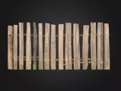 Weathered Fence Low-poly 3D model