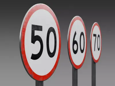 Road Sign Set V2 3D model
