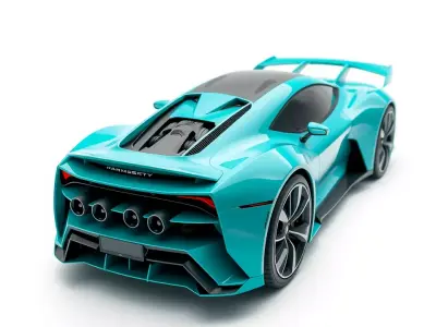Turquoise Sports Car model pack Low-poly 3D model