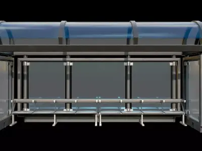 Game Ready Bus Stop 5 Low-poly 3D model