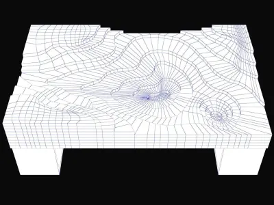 Resin and Wood Modern Table Free 3D model