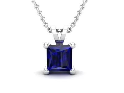 AV 504 Diamond Solitaire Pendants Princess 3D print model