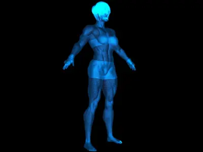 Female Asian BOX - MMA Fighter  3D model