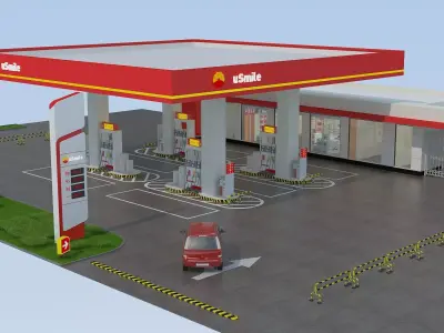 Gas station 3D model