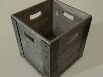 PBR Wooden Container Low-poly 3D model