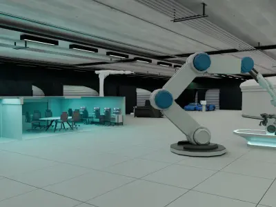  Futuristic Engineering Lab 3D Model 3D model