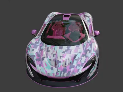 McLaren P1 Fantasy Pink pubg Low-poly 3D model