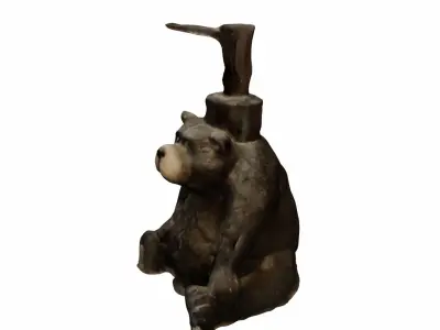Bear Themed Soap Bottle Dispenser Photoscan Low-poly 3D model