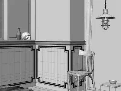 Grungy interior scene 3D model