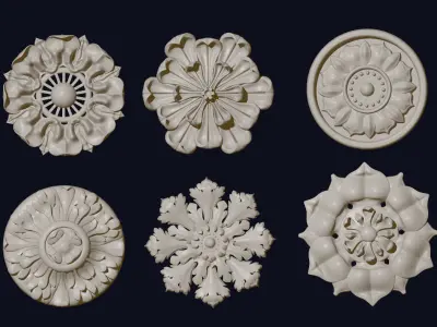 ProArt - Rosette Ornament Collection 1 for CNC and  3D model