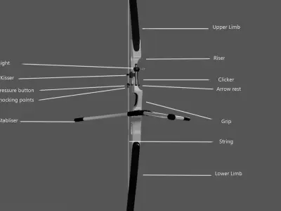 Olympic recurve bow  Free 3D model