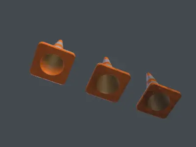 Traffic Cones Low-poly 3D model