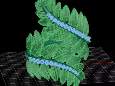 luxury bypass leaf jewelry ring 3D print model