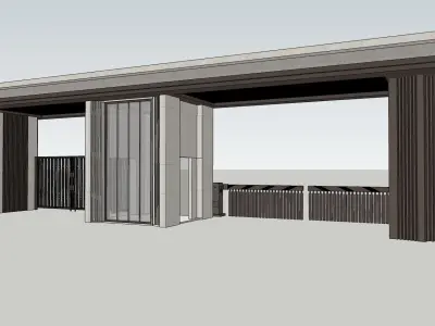 gate house with modern lines gate 3d sketchup model 3D model