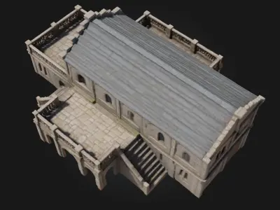 Medieval Stone House Model  Sturdy Shelter of a Bygone Age 3D model