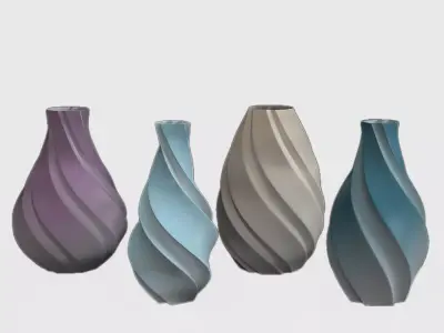 Twirl Vase 3D print model 3D model purchase