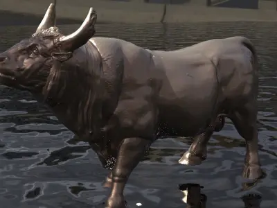 Bull sculpture horns 3D model