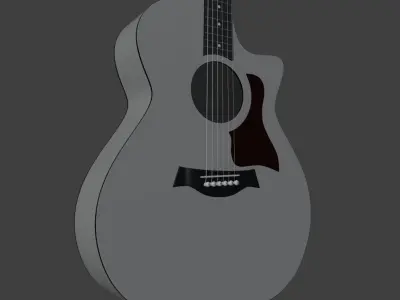 High Quality 3D Detailed Acoustic Jumbo Guitar Model  3D model